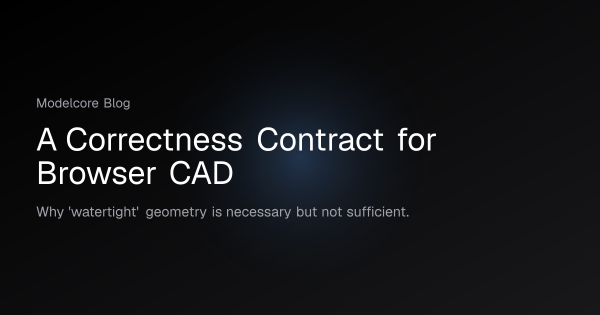 A Correctness Contract for Browser CAD | Modelcore Blog | Modelcore